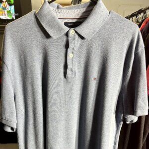 Tommy Hilfiger Grey 100% Cotton Classic Fit Men's Polo with Logo SZ Large
